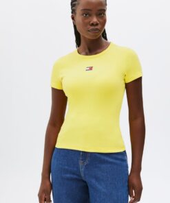 TOMMY BADGE RIBBED SLIM T-SHIRT