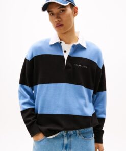 STRIPE RELAXED RUGBY JUMPER