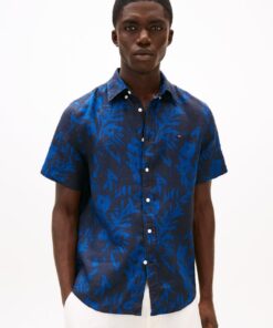 TROPICAL PRINT PURE LINEN SHIRT