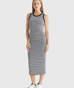 RIBBED SLEEVELESS BODYCON MAXI DRESS