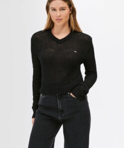 OPEN KNIT V-NECK SWEATER