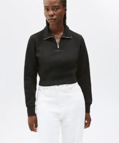 QUARTER ZIP LINEAR SWEATSHIRT