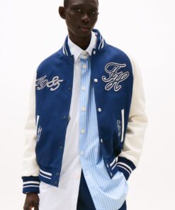 THE RUNWAY COLLECTION BACK LOGO VARSITY JACKET