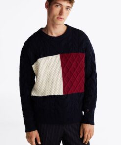 WOOL RICH CABLE KNIT V-NECK JUMPER