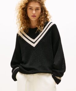 THE RUNWAY COLLECTION OVERSIZED CONTRAST STRIPE JUMPER