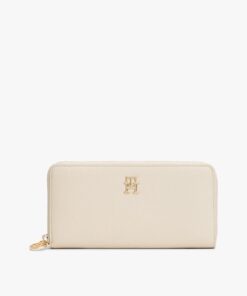TH MONOGRAM PLAQUE ZIP-AROUND WALLET