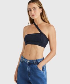 ONE-SHOULDER FITTED BANDEAU TOP