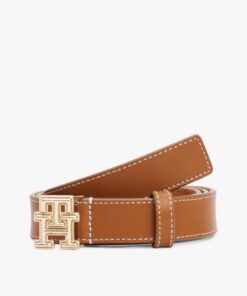 TH MONOGRAM LEATHER BELT