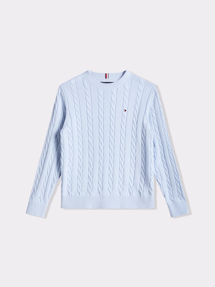 BOYS 8-16 CABLE KNIT CREW NECK JUMPER