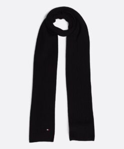 HILFIGER FLAG EMBROIDERY SCARF WITH CASHMERE