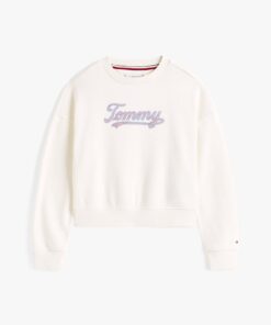 GIRLS 3-7 TOMMY SCRIPT SEQUIN SWEATSHIRT