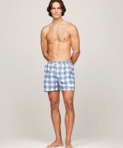 HILFIGER MONOTYPE GINGHAM MID LENGTH SWIM SHORTS