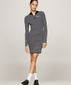 METALLIC STRIPE MINI JUMPER DRESS