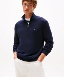 HALF-ZIP MOCK TURTLENECK JUMPER