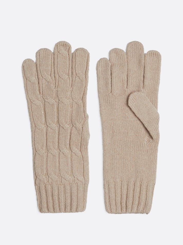CABLE KNIT WOOL RICH GLOVES