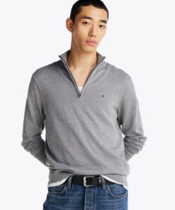 HALF-ZIP MOCK TURTLENECK JUMPER