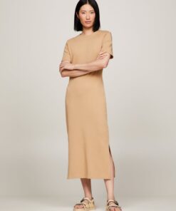 SLIM INTERLOCK T-SHIRT MAXI DRESS