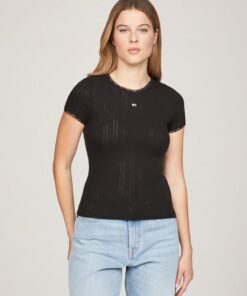 SLIM POINTELLE RIB TEE