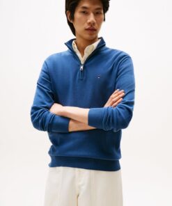 HALF-ZIP MOCK TURTLENECK JUMPER