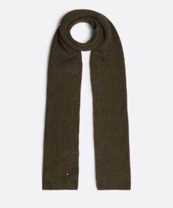 HILFIGER FLAG EMBROIDERY SCARF WITH CASHMERE