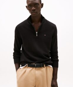 HALF-ZIP MOCK TURTLENECK JUMPER