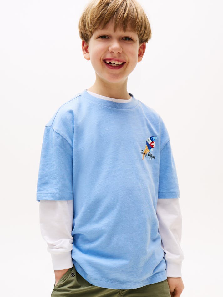 BOYS 8-16 BACK GRAPHIC TEXTURED T-SHIRT