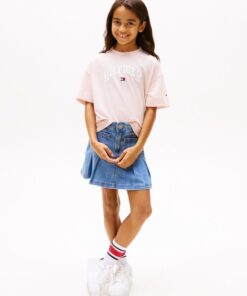 GIRLS 8-16 VARSITY LOGO MELANGE T-SHIRT