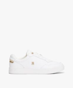 LEATHER TH MONOGRAM COURT TRAINERS