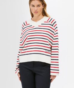 MINI STRIPE V-NECK SWEATER