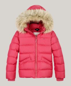 GIRLS 3-7 ESSENTIAL FAUX FUR DOWN HOODED JACKET