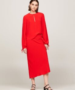 CREPE SLIM MAXI SKIRT