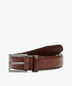 LOGO SQUARE BUCKLE LEATHER BELT